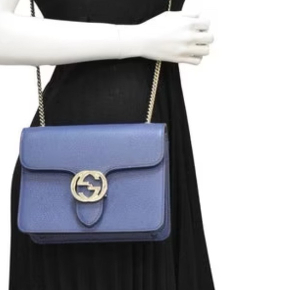 🔥FLASH SALE🔥✨💎GUCCI💎✨Pebbled leather Interlocking GG Crossbody w/Dustbag - Picture 2 of 12